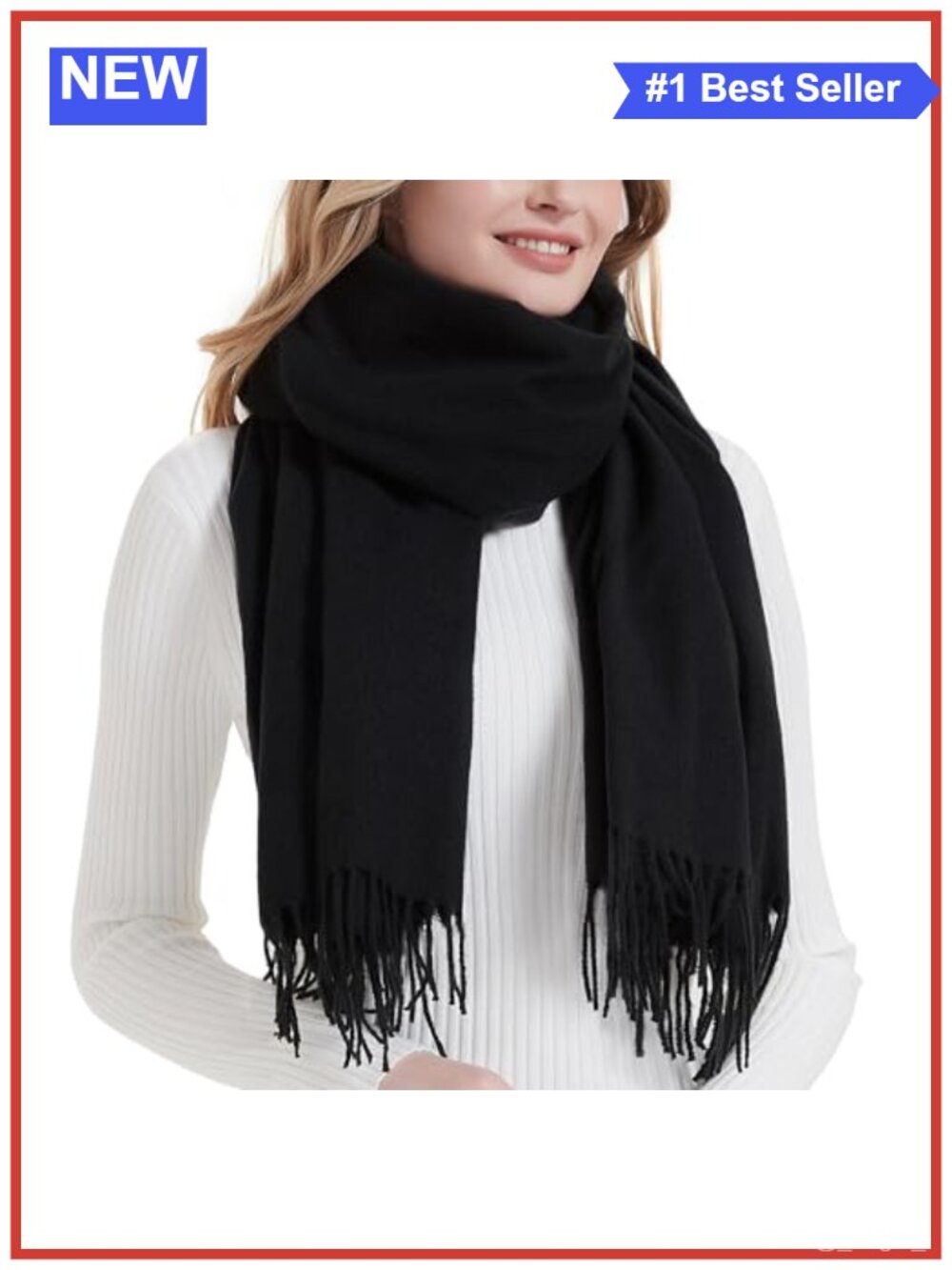 Winter Scarf Soft Warm Tassel Shawl Wrap Pashmina For Women